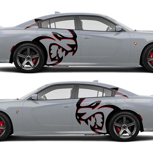 Huge Two colors Hellcat Side Decals Stickers For Dodge Challenger or Charger