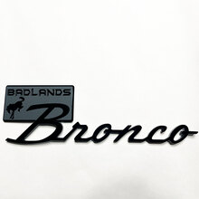 Bronco Badlands Fender Badges Tailgate Emblem 3D Badge Black vs Grey 5