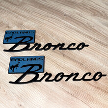 Bronco Badlands Fender Badges Tailgate Emblem 3D Badge Black vs Grey 6