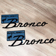 Bronco Badlands Fender Badges Tailgate Emblem 3D Badge Black vs Grey 8