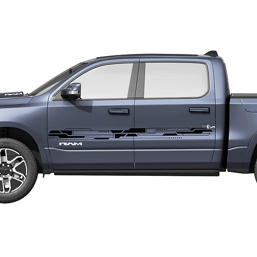 Side Doors Stripes Vinyl Decals Stickers Graphics Dodge RAM 1500 REV