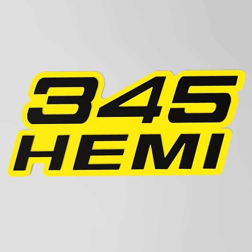 345 Hemi 3D Badge - Custom Fender Grille Tailgate Badges Emblem