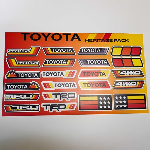 Toyota Heritage Retro Vintage Old Style Sticker Pack Decals Graphics