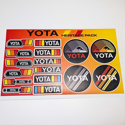 Yota Heritage Retro Vintage Old Style Sticker Pack Decals Graphics for Toyota
