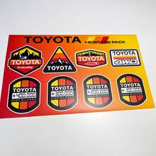 Toyota High Mileage Heritage Retro Vintage Old Style Sticker Pack Decals Graphics 3