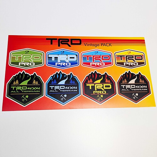 TRD Heritage Retro Vintage Old Style Sticker Pack Decals Graphics