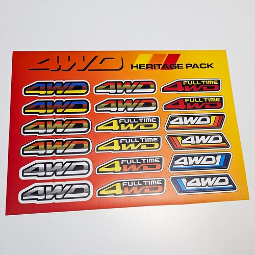 4WD Heritage Retro Vintage Old Style Sticker Pack Decals Graphics for Toyota Trucks