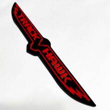 Trackhawk 3D Badge - Custom Fender Emblem for Jeep Trackhawk Red vs Black 5