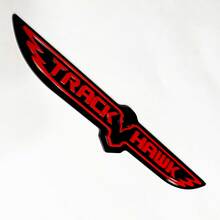 Trackhawk 3D Badge - Custom Fender Emblem for Jeep Trackhawk Red vs Black 7