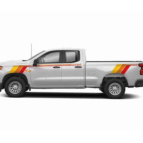 Heritage Vintage Chevrolet Silverado Side Bed Hood Tailgate Stripe Vinyl Decal Sticker