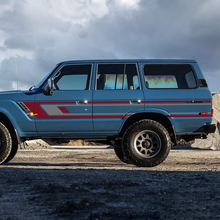 Retro Stripes ପକା ଦ୍ୱାର ଭିନାଇଲ ଡିକାଲ୍ସ ଷ୍ଟିକର୍‌ଗୁଡ଼ିକ 1988 ଟୋୟୋଟା ଲ୍ୟାଣ୍ଡ କ୍ରୁଜ଼ର୍‌ପାଇଁ।
 3