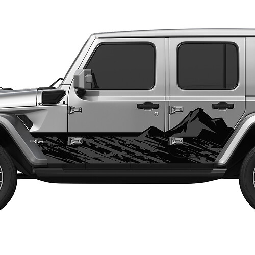 Camo Mountains Wrap Side Doors Vinyl decal sticker fit Jeep Wrangler