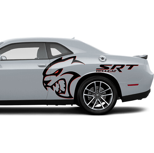 Two colors SRT Hellcat Red Eye Side Decals Stickers For Dodge Challenger Redeye or Charger