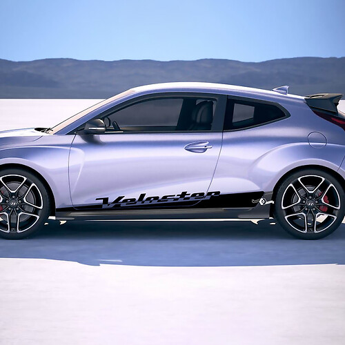 2x Door Side Rocker panel Stripes Vinyl Stickers Decal fit to Hyundai Veloster