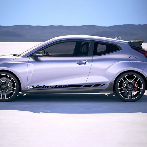 2x Door Side Racing Stripes Vinyl Stickers Decal fit to Hyundai Veloster