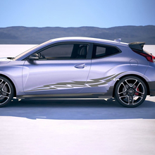 2x Door Side Tribal Racing Stripes Vinyl Stickers Decal fit to Hyundai Veloster 2