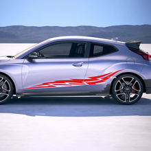 2x Door Side Tribal Racing Stripes Vinyl Stickers Decal fit to Hyundai Veloster 3