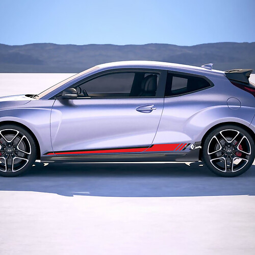 Side Racing Stripes Vinyl Stickers Decal fit to Hyundai Veloster