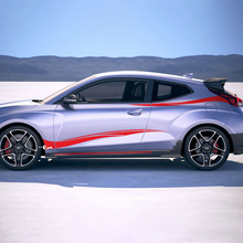 2x Door Side Wave Racing Stripes Vinyl Stickers Decal fit to Hyundai Veloster 3