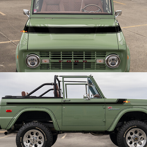 Retro Stripes Decals Stickers for 1968 Ford Bronco
