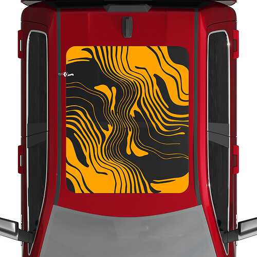 Topographic Map Vinyl Decals Stickers Graphics for Dodge RAM 1500 TUNGSTEN Panoramic Moonroof
