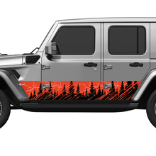 Mountains Trees Lightning Splash Wrap Side Doors Vinyl decal sticker fit Jeep Wrangler 2
