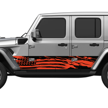 US Patriotic Distressed Flag Splash Wrap Side Doors Vinyl decal sticker fit Jeep Wrangler 2