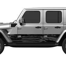 US Patriotic Distressed Flag Splash Wrap Side Doors Vinyl decal sticker fit Jeep Wrangler 3