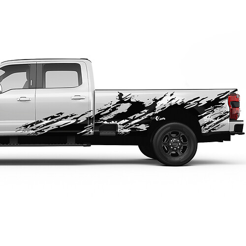 Ford F150 F250 F350 Splash Grunge Decal Kit - Bedside Vinyl Sticker Set Side Graphics