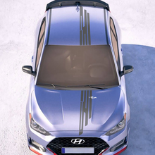 Hood and Roof Central Wing Racing Stripes Vinyl Stickers Decal fit to Hyundai Veloster 2 2