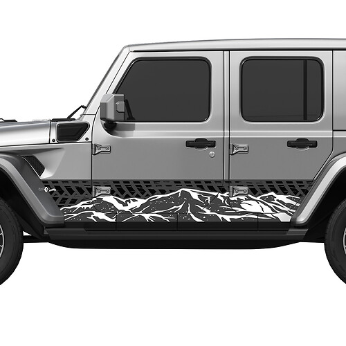 Tire Tracks Mountain Splash Wrap Side Doors Vinyl decal sticker fit Jeep Wrangler