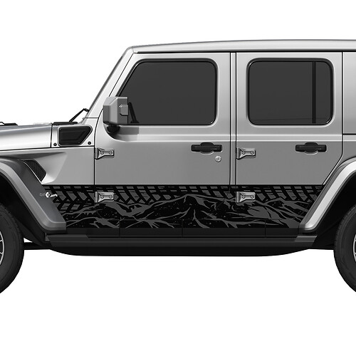 Tire Tracks Mountain Splash Wrap Side Doors Vinyl decal sticker fit Jeep Wrangler 2