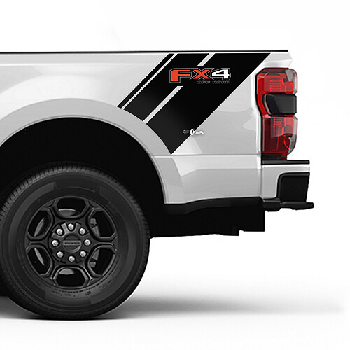 Ford FX4 Bed Side Stripes Decal Kit Vinyl Sticker Set Side Graphics