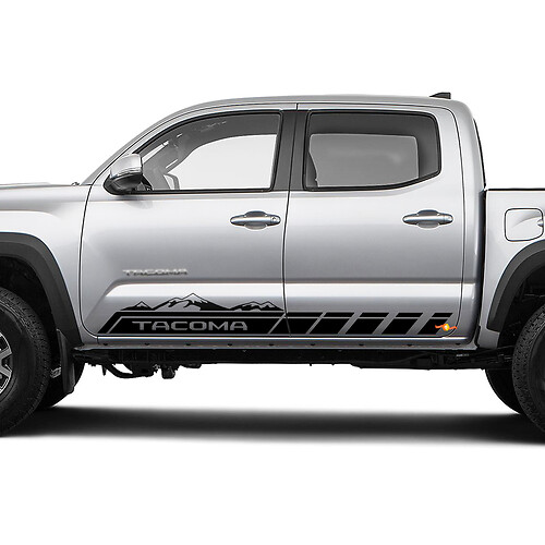 Tacoma Mountains Side Rocker Panel Doors Vinyl Decal Sticker for Toyota Tacoma