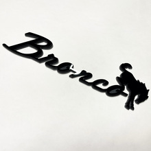 Bronco Fender Badges Tailgate Emblem 3D Badge Grey vs Black 4