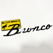 Bronco Outer Banks Fender Badges Tailgate Emblem 3D Badge Yellow vs Black 3