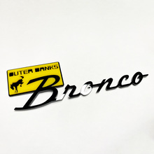 Bronco Outer Banks Fender Badges Tailgate Emblem 3D Badge Yellow vs Black 4