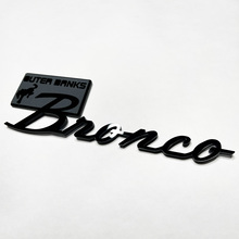 Bronco Outer Banks Fender Badges Tailgate Emblem 3D Badge Grey vs Black 3