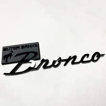 Bronco Outer Banks Fender Badges Tailgate Emblem 3D Badge Grey vs Black 5