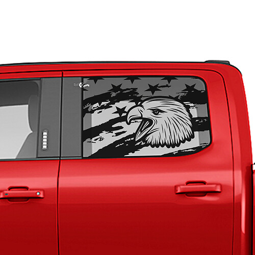 Side Bald Eagle US Flag Window Decal Vinyl Sticker Graphics for Ford Trucks