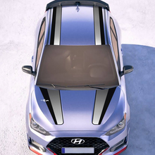 Hood and Roof Central Gradient Racing Stripes Vinyl Stickers Decal fit to Hyundai Veloster 2