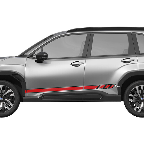 Side Doors Rocker Panel Racing Stripes Vinyl Decal - Graphic Sticker universal fit Suba