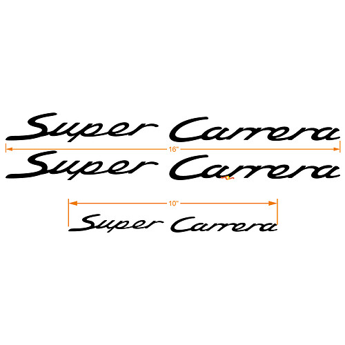Super Carrera Rear and side Sticker Decal fits PORSCHE