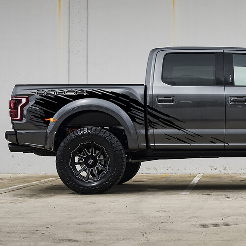 Side Bedside Splash Sticker Decal Graphic fit to Ford F150 Raptor Roush Package 2