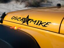 Jeep Wrangler Oscar Mike On the Move Distressed Star Vinyl Hood Sticker Decal TJ LJ JK Rubicon
 2