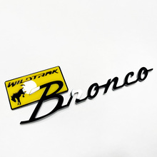 Bronco Wildtrak Fender Badges Tailgate Emblem 3D Badge Black vs Yellow 2
