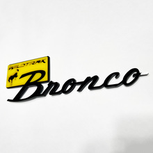 Bronco Wildtrak Fender Badges Tailgate Emblem 3D Badge Black vs Yellow 3