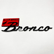 Bronco Outer Banks Fender Badges Tailgate Emblem 3D Badge Red vs Black 2