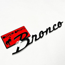 Bronco Outer Banks Fender Badges Tailgate Emblem 3D Badge Red vs Black 4