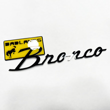 Bronco Badlands Fender Badges Tailgate Emblem 3D Badge Black vs Yellow 4